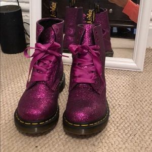 dr martens purple glitter